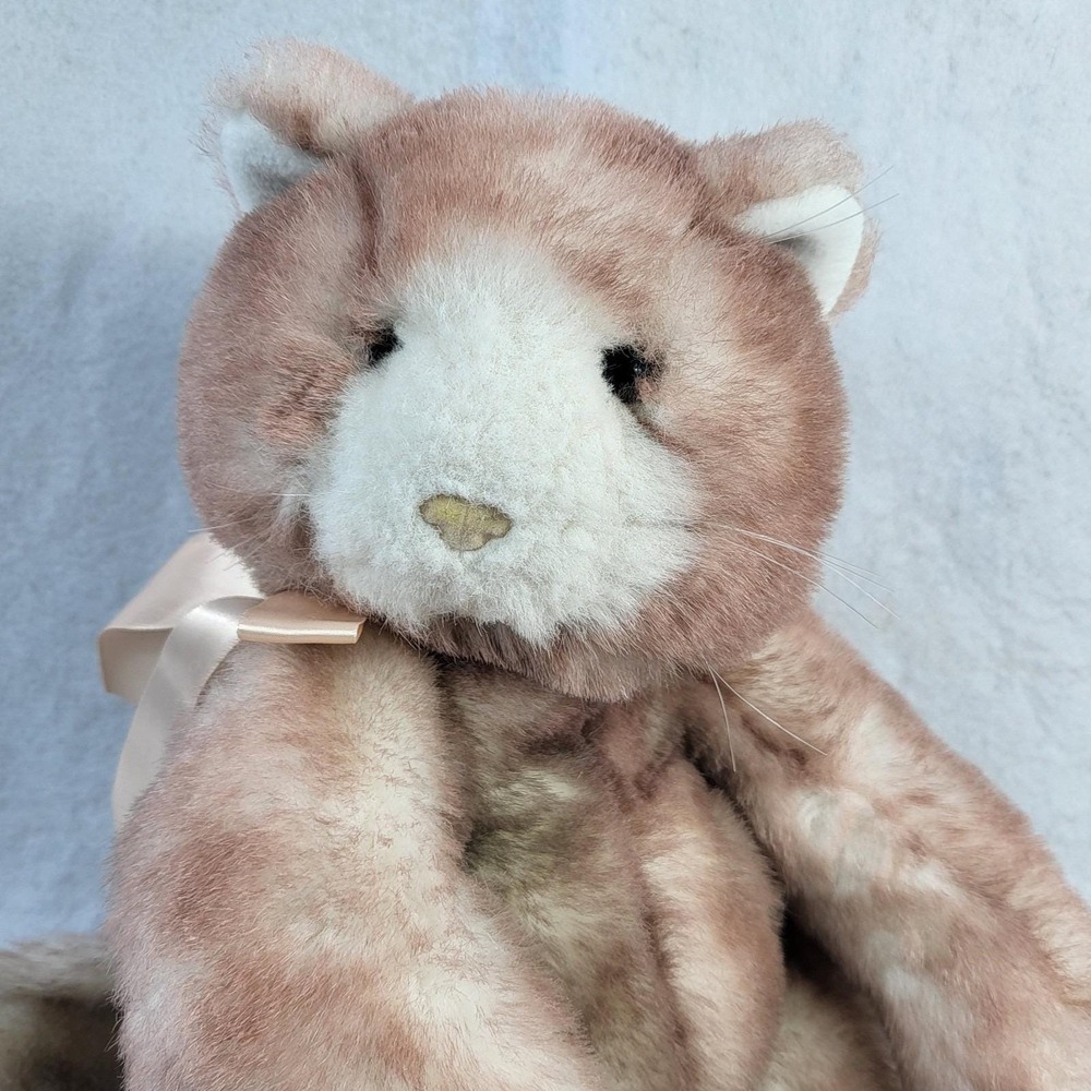 Vintage 1990 Hallmark Hartline Stuffed Plush Animal Blue Eyes Kitty Cat